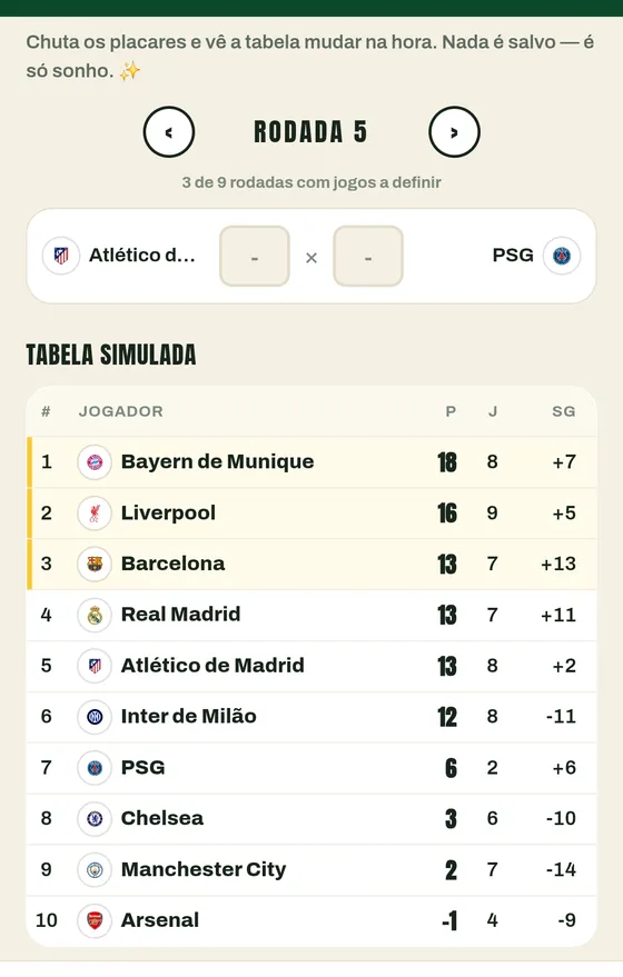 Simulador de resultados